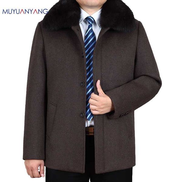 mu yuan yang 2017 winter wool overcoat single breasted men's woolen jackets middle-aged thicken wool & blends clothing 3xl 4xl, Black
mu yuan yang 2017 winter wool overcoat single breasted men's woolen jackets middle-aged thicken wool & blends clothing 3xl 4xl, Black