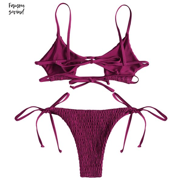 smocked string spandex bikini swimwear women swimsuit low waist spaghetti bralette straps shirred tie side biquni bathing suit, White;black
smocked string spandex bikini swimwear women swimsuit low waist spaghetti bralette straps shirred tie side biquni bathing suit, White;black