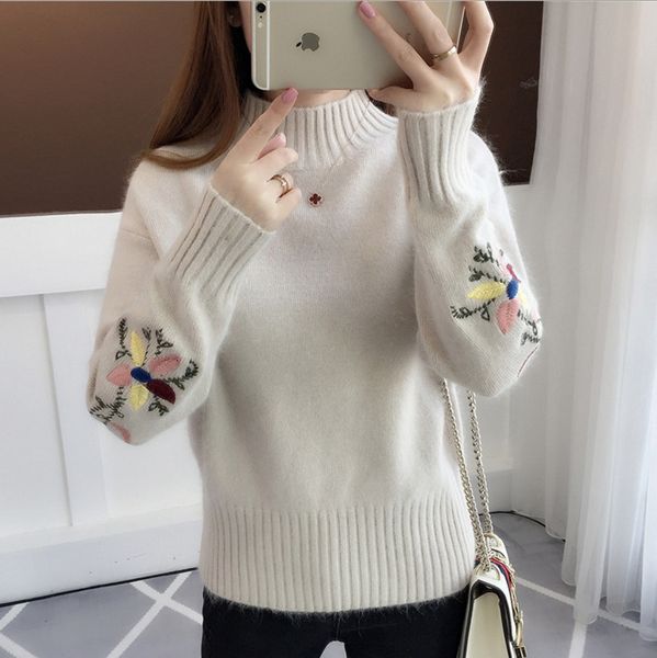 flower embroidery sleeve turtleneck women knitted sweaters casual pullover streetwear female autumn winter tricot jersey, White;black
flower embroidery sleeve turtleneck women knitted sweaters casual pullover streetwear female autumn winter tricot jersey, White;black