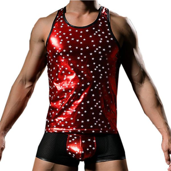 men stars prints & bottoms set shining fabric nightclub home performance suits vest with u pouch boxer collocation, Black;white
men stars prints & bottoms set shining fabric nightclub home performance suits vest with u pouch boxer collocation, Black;white