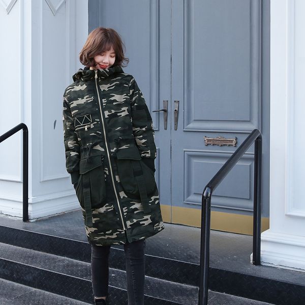 johnature 2019 new casual camouflage print hooded collar women coats winter warm long loose zippers coats patchwoek women parkas, Black
johnature 2019 new casual camouflage print hooded collar women coats winter warm long loose zippers coats patchwoek women parkas, Black