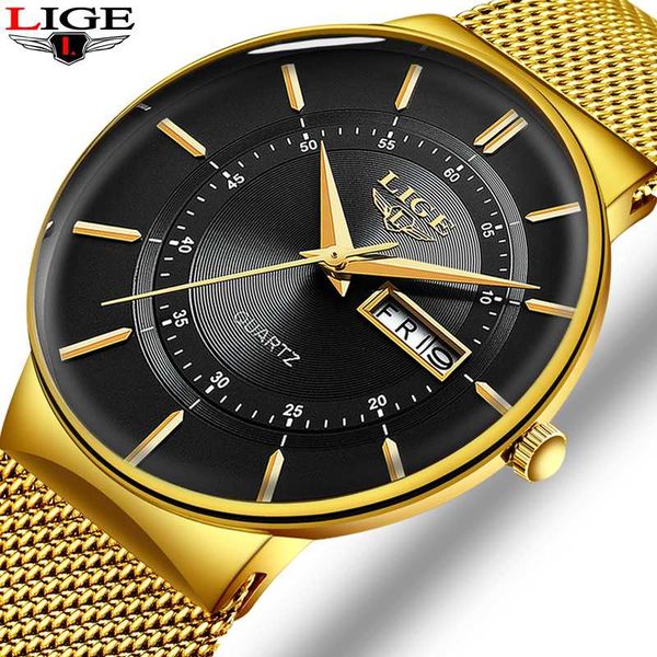 relogio masculino 2020 lige new mens watches ultra thin quartz watch men steel mesh strap waterproof gold watch, Slivery;brown
relogio masculino 2020 lige new mens watches ultra thin quartz watch men steel mesh strap waterproof gold watch, Slivery;brown