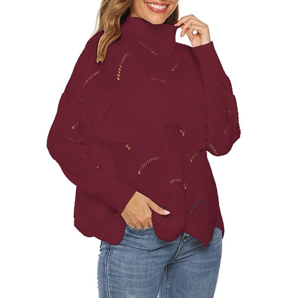 women sweater turtleneck autumn winter solid color knitted hollow out sweater wild basic medium pullover, White;black
women sweater turtleneck autumn winter solid color knitted hollow out sweater wild basic medium pullover, White;black