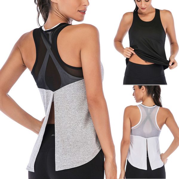2019 women summer fitness sports shirt sleeveless yoga running mesh trainning exercise gym shirt tank vest, Black;blue
2019 women summer fitness sports shirt sleeveless yoga running mesh trainning exercise gym shirt tank vest, Black;blue