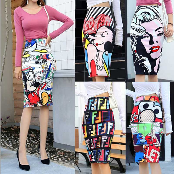 women package hip skirt fashion digital printed sheath midi pencil skirt elegant office lady jupe summer femme big size, Black
women package hip skirt fashion digital printed sheath midi pencil skirt elegant office lady jupe summer femme big size, Black