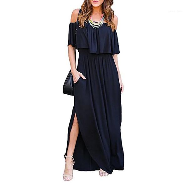 dress women designer clothing ruffled solid color maxi skirt split bohemian beach wrap dress casual, Black;gray
dress women designer clothing ruffled solid color maxi skirt split bohemian beach wrap dress casual, Black;gray