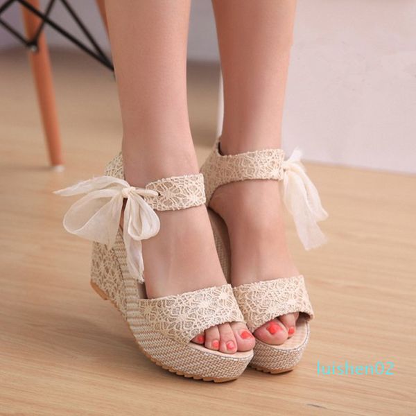 women summer sandals fashion lace up high heels wedge black / beige roman style ladies high heel platform sandals l02
women summer sandals fashion lace up high heels wedge black / beige roman style ladies high heel platform sandals l02