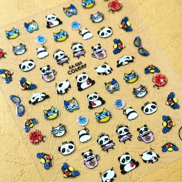 ea series 033 penda design 3d nail sticker back glue nail decals decoration for accessory, Black
ea series 033 penda design 3d nail sticker back glue nail decals decoration for accessory, Black