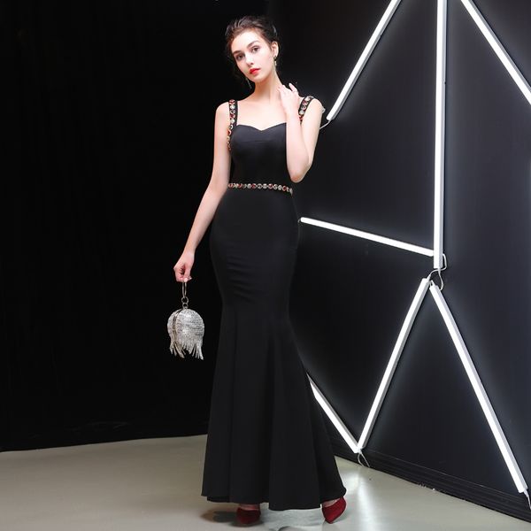 vestidos de fiesta 2019 spaghetti straps satin mermaid prom dresses black long evening gown with crystal stones
vestidos de fiesta 2019 spaghetti straps satin mermaid prom dresses black long evening gown with crystal stones