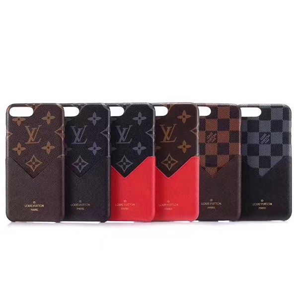 2018 v style card slot phone case for iphone xs max xr fashion anti-knock cases leather skin for iphonex 8 8plus 7 7plus cover