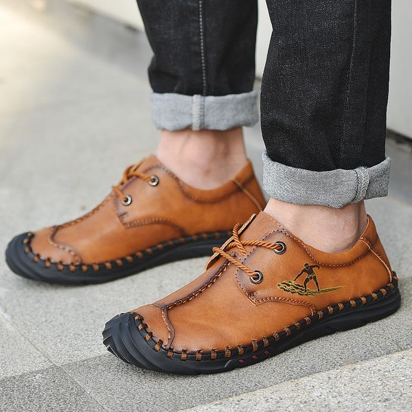 selling men's flat shoes sneakers khaki fashion leather shoes men's sewing comfortable casual, Black
selling men's flat shoes sneakers khaki fashion leather shoes men's sewing comfortable casual, Black
