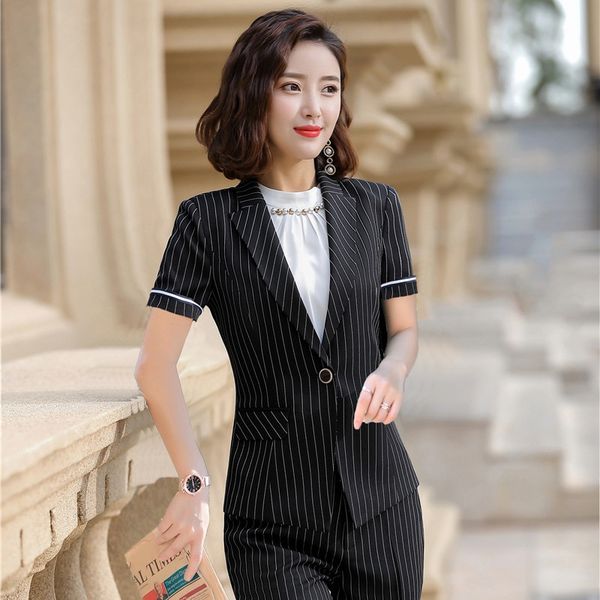 summer female black stripe blazer women jackets short sleeve office ladies work wear clothes styles, White;black
summer female black stripe blazer women jackets short sleeve office ladies work wear clothes styles, White;black