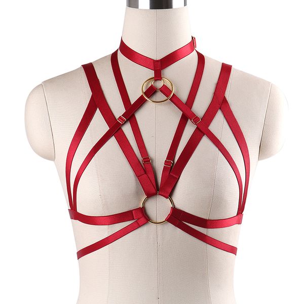 90s punk gothic big o-ring red body harness belt adjustable harness strappy cage bra bodysuit crop bondage harness belt, Black;white
90s punk gothic big o-ring red body harness belt adjustable harness strappy cage bra bodysuit crop bondage harness belt, Black;white