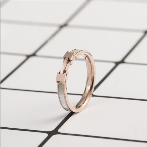 fashionable 18k rose gold plated h shell ring for women's versatile simple ring titanium steel jewelry, Silver
fashionable 18k rose gold plated h shell ring for women's versatile simple ring titanium steel jewelry, Silver