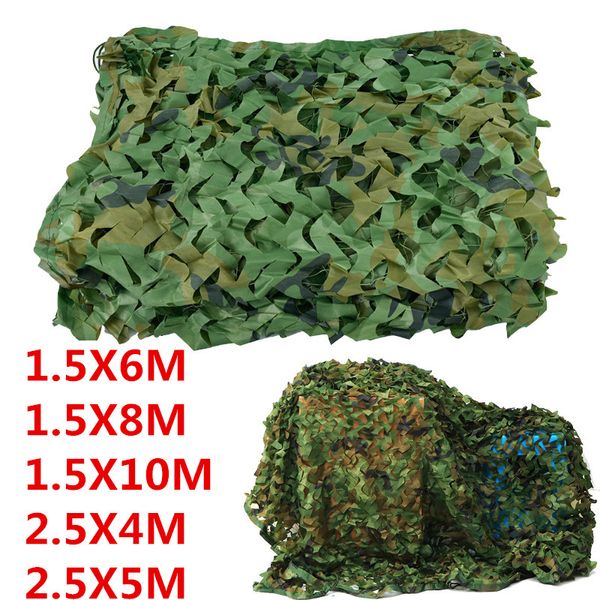 1.5x8m,1.5x10m Outdoor Jungle Camouflage Nets Camping Hunting Blinds Woodland Army Camo Netting Sun Shelter Tent