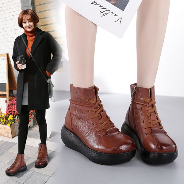 shoes women's boots autumn winter footwear leather booties round toe australia boots-women platform zipper 2020 ladies, Black
shoes women's boots autumn winter footwear leather booties round toe australia boots-women platform zipper 2020 ladies, Black