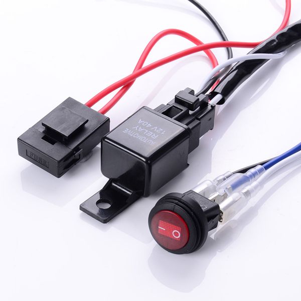 universal 12v 40a car fog light wiring harness kit loom for led work driving light bar with fuse and relay switch
universal 12v 40a car fog light wiring harness kit loom for led work driving light bar with fuse and relay switch