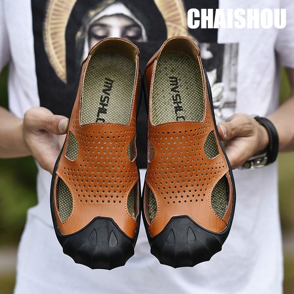 chaishou shoes men sandals summer genuine leather fashion leisure outdoor climbing sneakers sandals plus size38-46 cs-300, Black
chaishou shoes men sandals summer genuine leather fashion leisure outdoor climbing sneakers sandals plus size38-46 cs-300, Black
