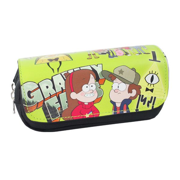 gravity falls cosmetic bag anime cartoon pencil case student stationery bag with double-zipper