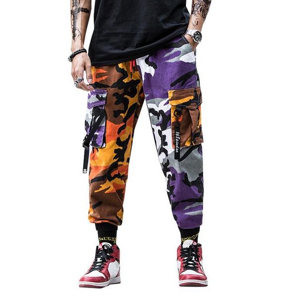 men's pants 2021 camouflage street splicing jogging hip hop cotton overalls, Black
men's pants 2021 camouflage street splicing jogging hip hop cotton overalls, Black