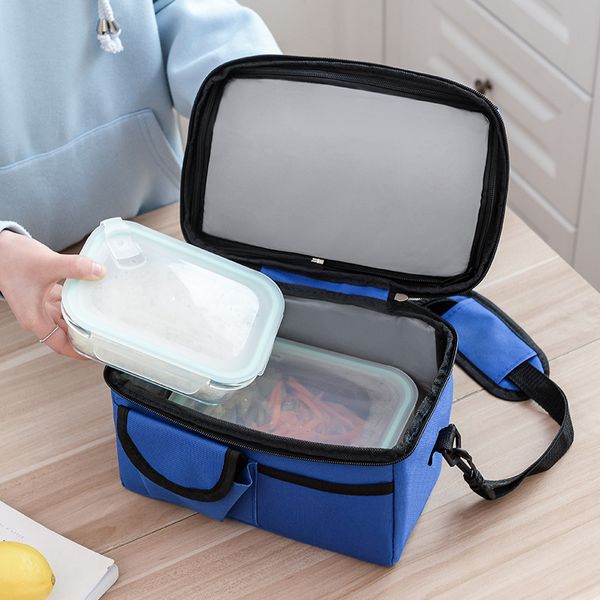 insulated lunch bag for women men kids cooler adults tote lunch box double-layer k2, Blue;pink
insulated lunch bag for women men kids cooler adults tote lunch box double-layer k2, Blue;pink