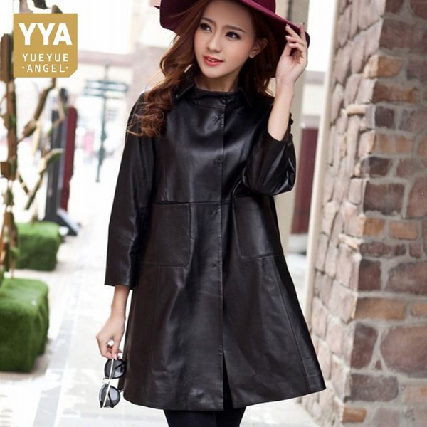 2019 new arrival women coat genuine leather windbreaker black red lapel fashion design sheepskin ladies long trench coat autumn
2019 new arrival women coat genuine leather windbreaker black red lapel fashion design sheepskin ladies long trench coat autumn