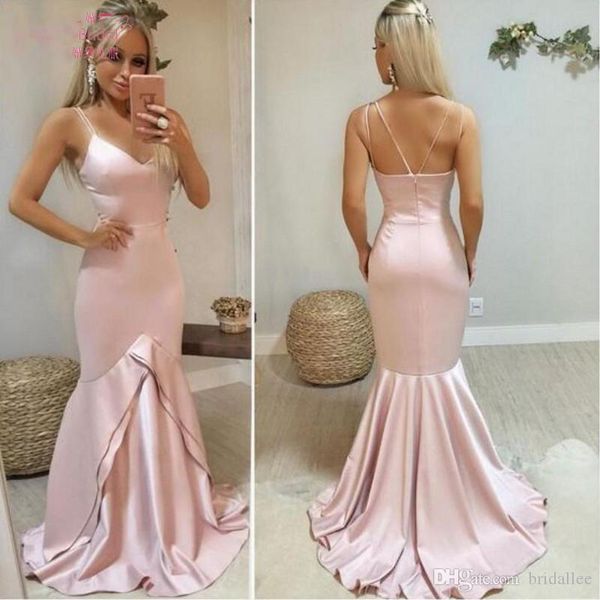 new mermaid pink prom dresses off the shoulder sleeveless simple spaghetti straps satin party evening dresses robe de mariee modest, Black
new mermaid pink prom dresses off the shoulder sleeveless simple spaghetti straps satin party evening dresses robe de mariee modest, Black