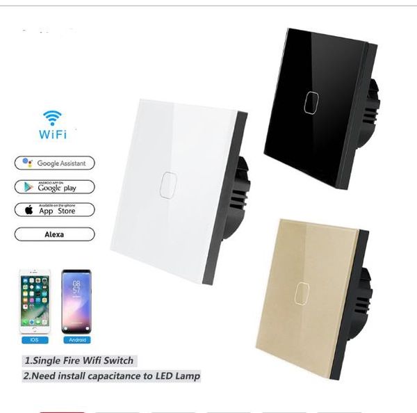 touch switch smart home light switch wall interruptor 1 gang 1 way wifi light switch work with alexa goo-gle home
touch switch smart home light switch wall interruptor 1 gang 1 way wifi light switch work with alexa goo-gle home