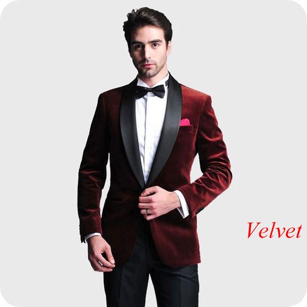 latest designs wine red groom tuxedos burgundy men wedding suits smoking jacket black shawl lapel 2piece groomsmen suit blazer costume homme, Black;gray
latest designs wine red groom tuxedos burgundy men wedding suits smoking jacket black shawl lapel 2piece groomsmen suit blazer costume homme, Black;gray