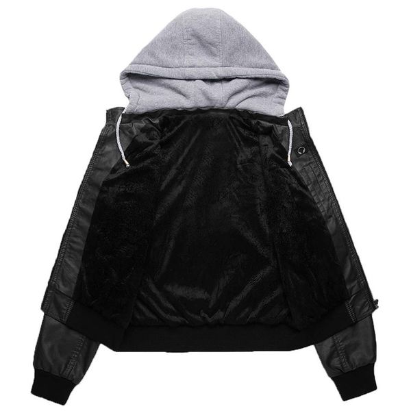 cross-border european and american leather jacket winter womens brushed and thick hooded leather jacket womens short style jacket, Black
cross-border european and american leather jacket winter womens brushed and thick hooded leather jacket womens short style jacket, Black