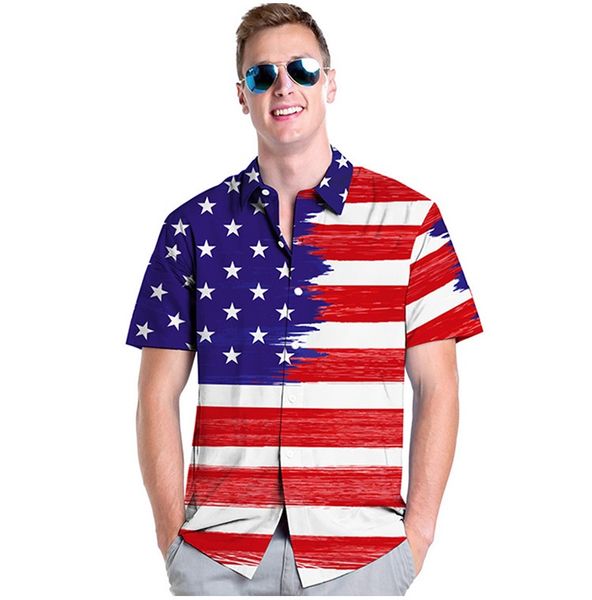 fashion creative design striped print shirt loose large size men's clothing europe and the united states popular american flag shirt wh, White;black
fashion creative design striped print shirt loose large size men's clothing europe and the united states popular american flag shirt wh, White;black