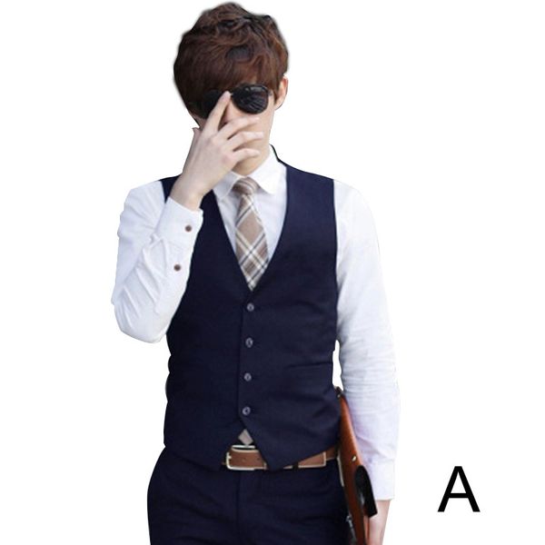 fashion men solid color waistcoat slim fit single-breasted business casual vest for spring gm, Black;white
fashion men solid color waistcoat slim fit single-breasted business casual vest for spring gm, Black;white
