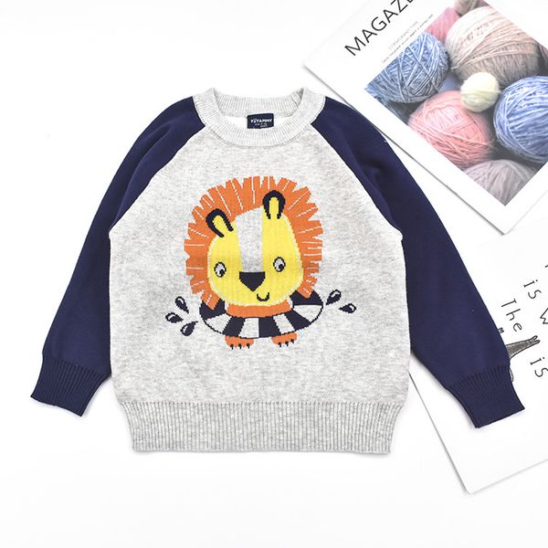 fall and winter clothes 2-6 boy's cartoon lion double layer sweater boy handsome pullover cotton thread sweater baby clothes, White
fall and winter clothes 2-6 boy's cartoon lion double layer sweater boy handsome pullover cotton thread sweater baby clothes, White