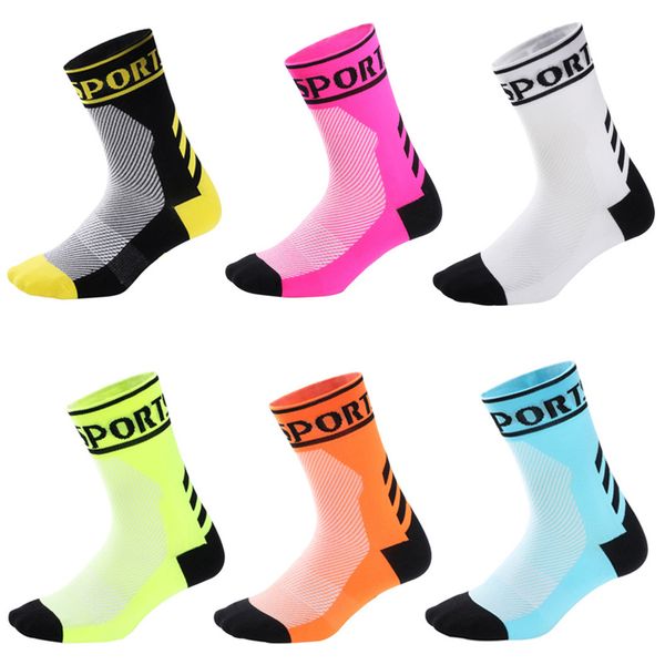 1 pair multiple colors brand cycling sport socks feet breathable wicking socks cycling striped tide middle tube, Black
1 pair multiple colors brand cycling sport socks feet breathable wicking socks cycling striped tide middle tube, Black