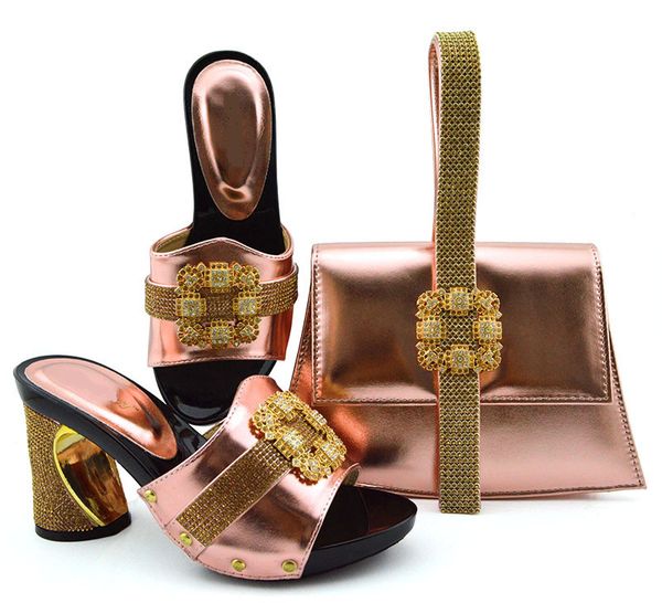 Fashionable peach women high heel shoes with rhinestone for dress african pumps match handbag set GFN1901,heel 9CM
Fashionable peach women high heel shoes with rhinestone for dress african pumps match handbag set GFN1901,heel 9CM