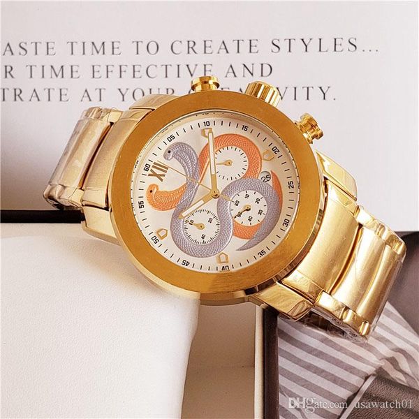 fashion mens stainless steel watches with two snakes winding watch all subdial work movement designer chronograph wristwatch in roman number, Slivery;brown
fashion mens stainless steel watches with two snakes winding watch all subdial work movement designer chronograph wristwatch in roman number, Slivery;brown