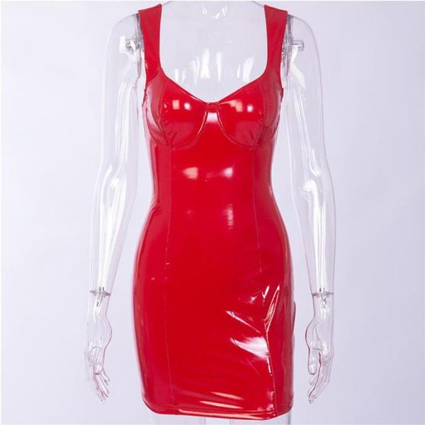 women pu leather wet look party sheath dress red spaghetti strap ladies bodycon dress runway slim fit pencil mini clubwear, Black;gray
women pu leather wet look party sheath dress red spaghetti strap ladies bodycon dress runway slim fit pencil mini clubwear, Black;gray