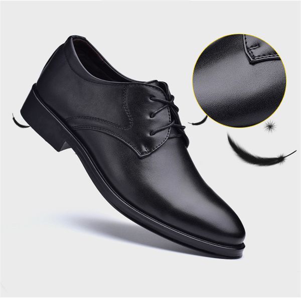 men wedding shoes leather formal business pointed toe for man dress shoes men's oxford flats plus size round toe casual, Black
men wedding shoes leather formal business pointed toe for man dress shoes men's oxford flats plus size round toe casual, Black