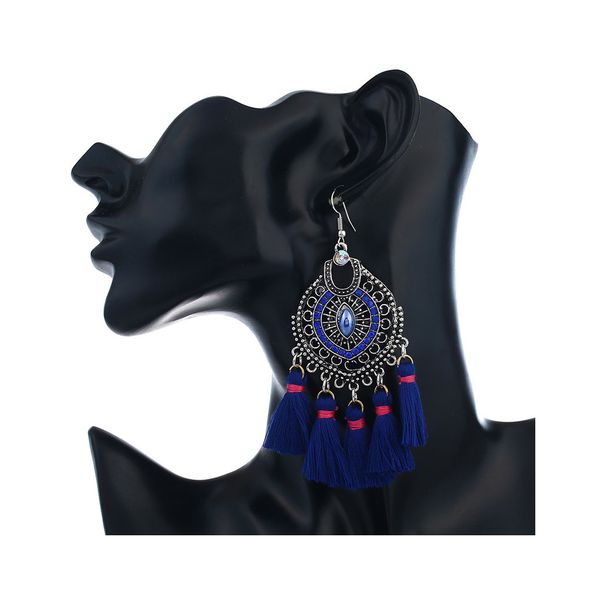 retro multicolor tassels hook pierced earrings rhinestones alloy drop pendant dangle eardrop jewelry gifts, Silver
retro multicolor tassels hook pierced earrings rhinestones alloy drop pendant dangle eardrop jewelry gifts, Silver