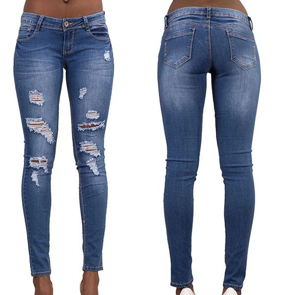 fashion elastic force cowboy bound feet casual trouser holes jeans woman plus size, Blue
fashion elastic force cowboy bound feet casual trouser holes jeans woman plus size, Blue