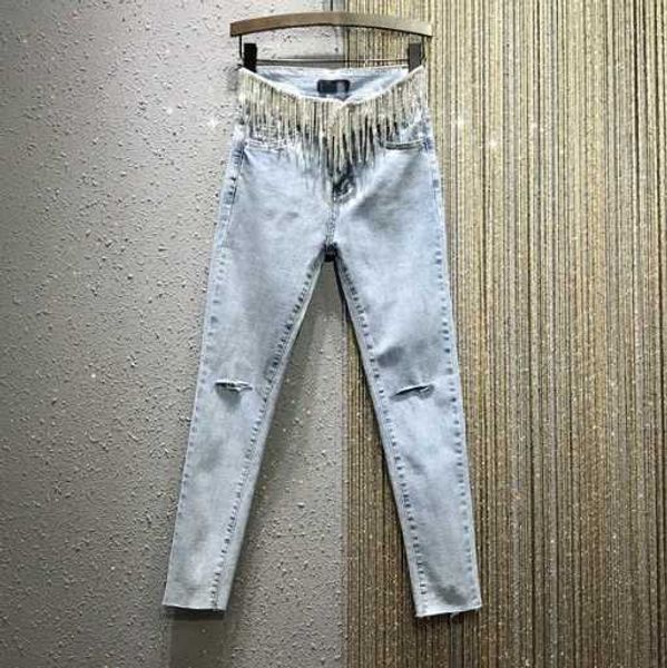 shiny tassels diamond cool jeans women's 2020 spring new style high waist stretch holes pencil pants skinny jeans ladies pants, Blue
shiny tassels diamond cool jeans women's 2020 spring new style high waist stretch holes pencil pants skinny jeans ladies pants, Blue