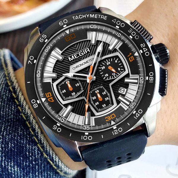 megir mens new fashion luxury quartz wristwatches silicone strap waterproof casual sports watches men relogio masculino, Slivery;brown
megir mens new fashion luxury quartz wristwatches silicone strap waterproof casual sports watches men relogio masculino, Slivery;brown