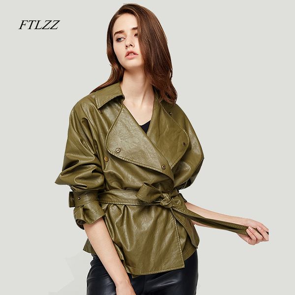 ftlzz new spring women's loose washed pu leather jacket fashion sashes design bright colors coats new ladies basic jackets, Black
ftlzz new spring women's loose washed pu leather jacket fashion sashes design bright colors coats new ladies basic jackets, Black