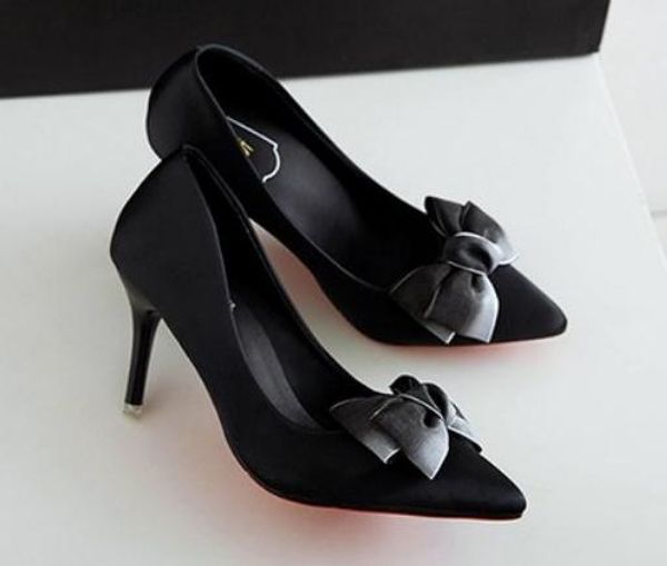 2019 women's shoes in spring and autumn with new style high heel fine heel pointed end bowknot@121, Black
2019 women's shoes in spring and autumn with new style high heel fine heel pointed end bowknot@121, Black
