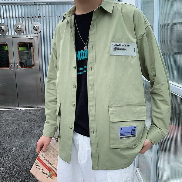 vintage men shirt safari style casual shirts long sleeve cotton loose big pocket 2020 spring new arrive, White;black
vintage men shirt safari style casual shirts long sleeve cotton loose big pocket 2020 spring new arrive, White;black