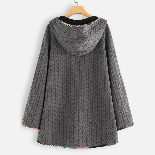 button daily casual solid autumn winter two pockets loose warm cotton padded hooded charming long sleeve women coat, Black
button daily casual solid autumn winter two pockets loose warm cotton padded hooded charming long sleeve women coat, Black