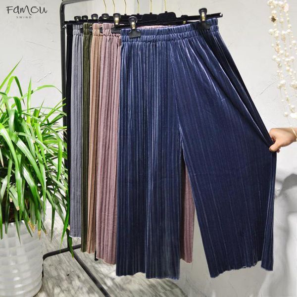 Korean 2019 Version High All-Match Of Elastic Waist Loose Pants Solid Color Gold Velvet Pleated Wide Leg Pants Slacks Free Shipping
Korean 2019 Version High All-Match Of Elastic Waist Loose Pants Solid Color Gold Velvet Pleated Wide Leg Pants Slacks Free Shipping