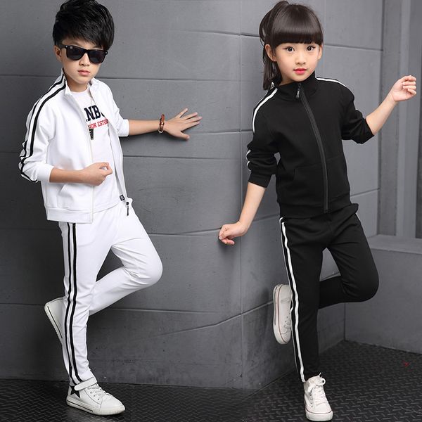 children clothing teenage spring autumn boys girls clothes long sleeve zipper jacket+pants 2pcs outfit kids tracksuit 5-14 years, White
children clothing teenage spring autumn boys girls clothes long sleeve zipper jacket+pants 2pcs outfit kids tracksuit 5-14 years, White