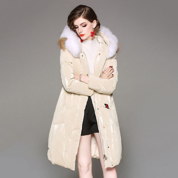 white duck down jacket female 2019 new fur collar comfortable parkas fashion europe slim winter women outerwear coat yh403, Black
white duck down jacket female 2019 new fur collar comfortable parkas fashion europe slim winter women outerwear coat yh403, Black