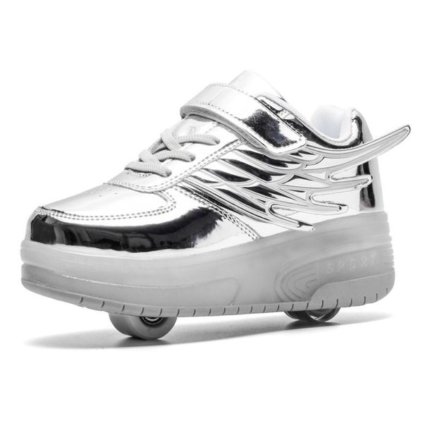 two wheels luminous sneakers usb charging led light roller skate shoes for children kids shoes boys girls shoes light up heelys, Black
two wheels luminous sneakers usb charging led light roller skate shoes for children kids shoes boys girls shoes light up heelys, Black